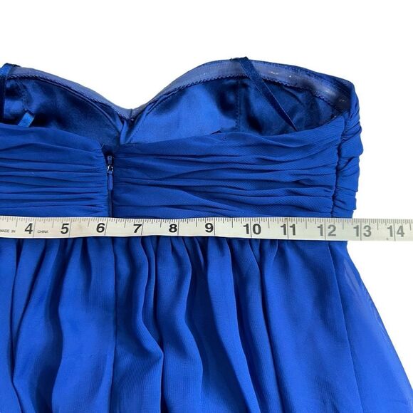 Aqua Y2K Strapless Blue Chiffon Maxi Floral Print Fairy Dress, 0 - Picture 11 of 13